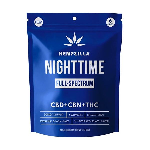 Hempzilla Full Spectrum CBD + THC Gummies, Type:: Sleep, Strength:: 180mg (6cnt)