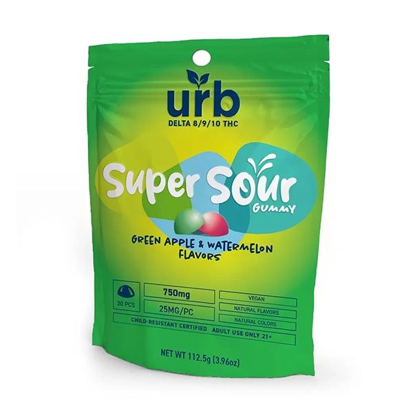 Urb Super Sour D8+D9+D10 Gummies | 750mg