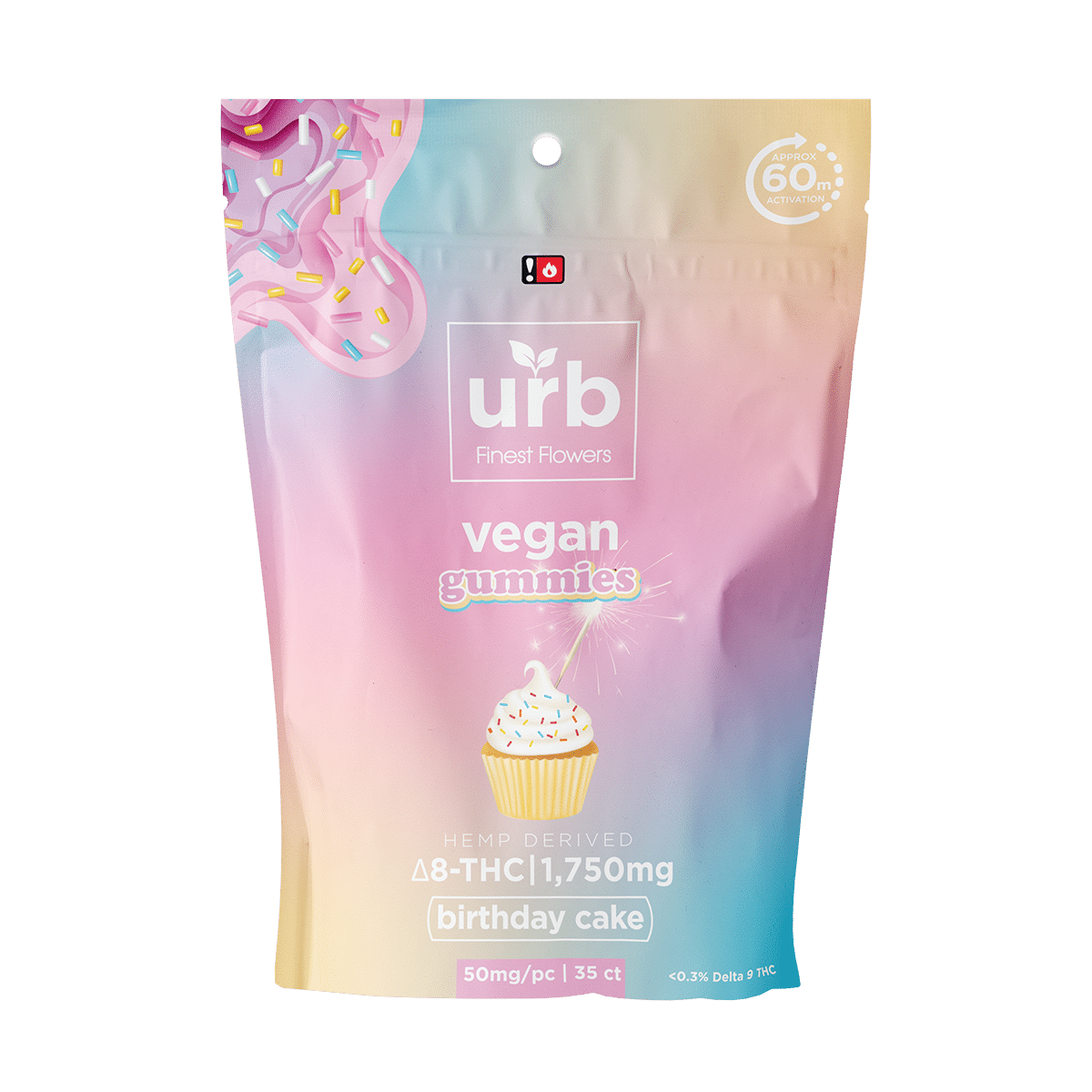 Urb D8+D10 Vegan Gummies | 1750mg, Flavor:: Birthday Cake