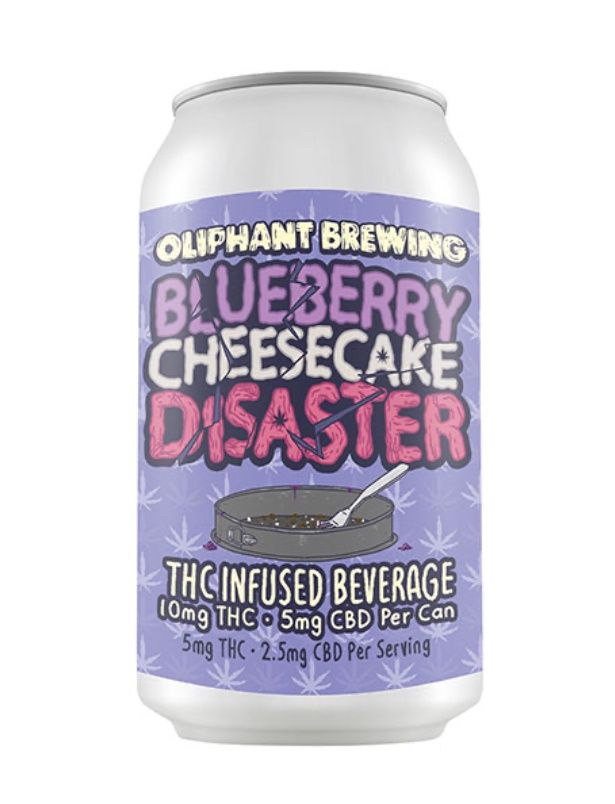 Oliphant Brewing THC + CBD Infused Beverage | 12ozM, Flavor: Blueberry Cheese Disaster
