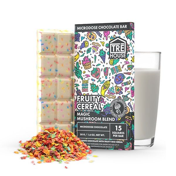 Tre House Mushroom Chocolate Bar | 15 Pieces, Flavors:: Fruity Cereal