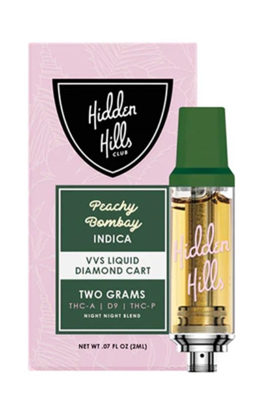 Hidden Hills Liquid VVS Diamond THC-A Cartridge | 2g, Flavor: Peachy Bombay