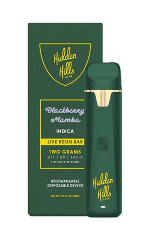 Hidden Hills Live Resin Disposable Vape | 2g, Flavor: Blackberry Mamba