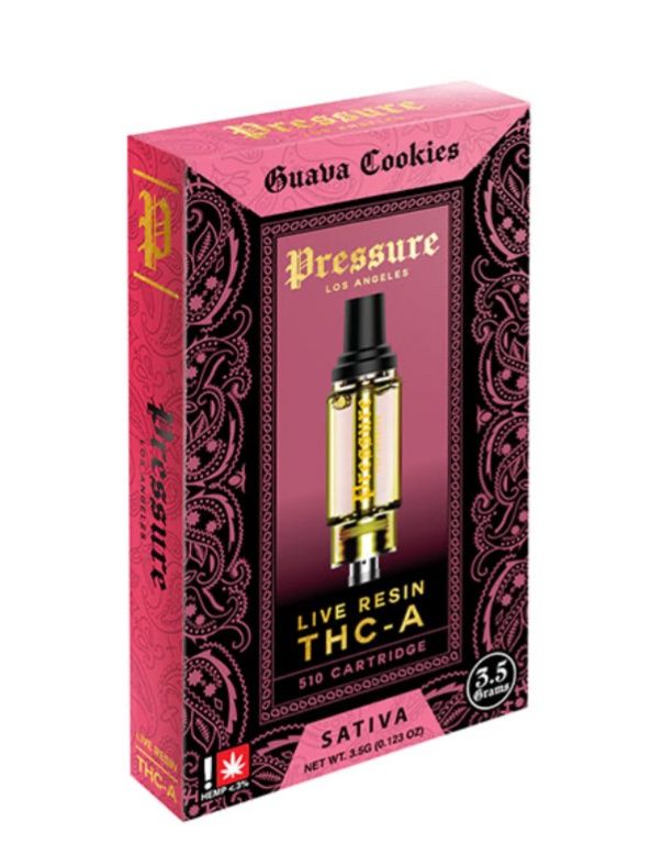Pressure LA Live Resin THC-A Cartridge | 3.5g, Strain: Guava Cookies