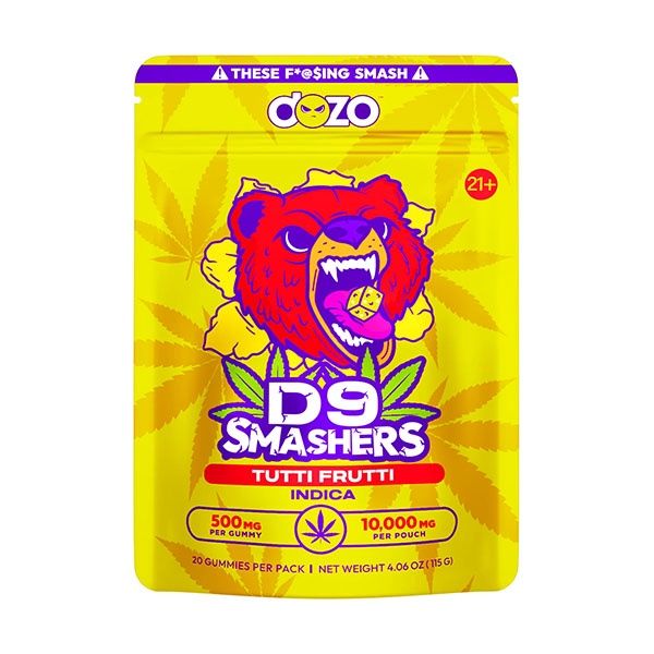 Dozo D9 Smashers Gummies | 10,000mg, Flavor:: Tutti Fruit Indica