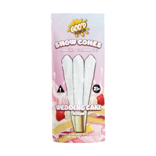 Goo’d Extrax THCA Snow Cones | 3pk | 3g, Strains:: Wedding Cake