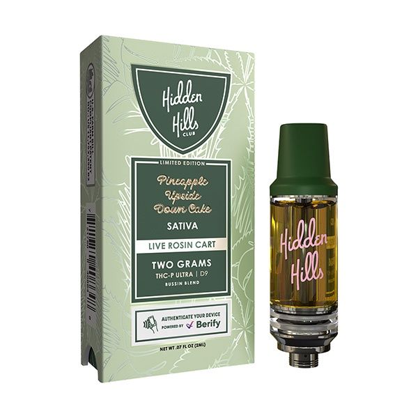 Hidden Hills Bussin Blend Live Rosin Cartridge | 2g, Strains:: Pineapple Upside Down Cake