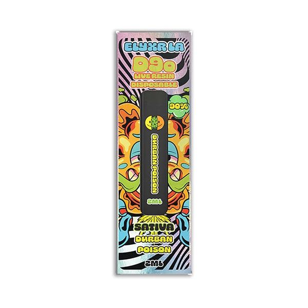 Elyxr D9o Live Resin 90% THCA Disposable | 2g, Strains:: Durban Poison