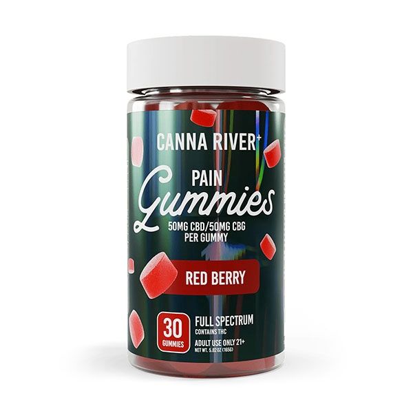 Canna River Full Spectrum Pain Gummies | 300mg CBD + 90mg THC, Flavors:: Red Berry