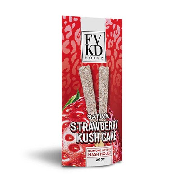 FVKD Diamond Infused Hash Holez Pre Roll | 4g, Strains:: Strawberry Kush Cake - Sativa