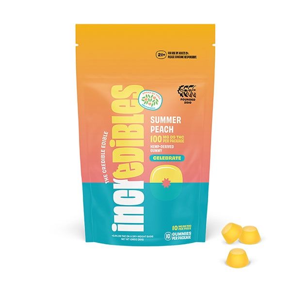 Incredibles Summer Peach D9 Gummies | 10ct (100mg)