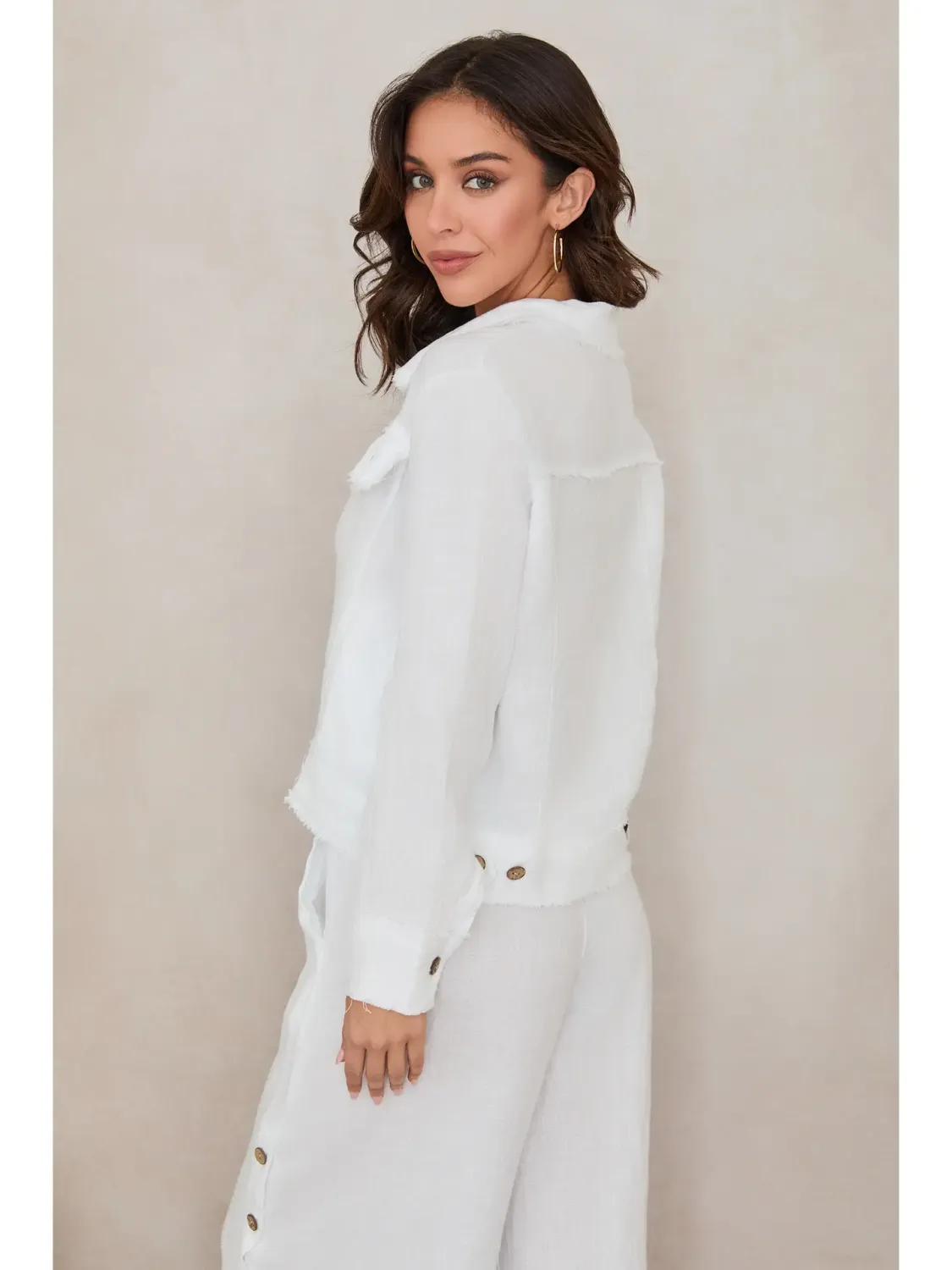MM White Linen Jacket