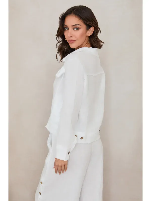 MM White Linen Jacket