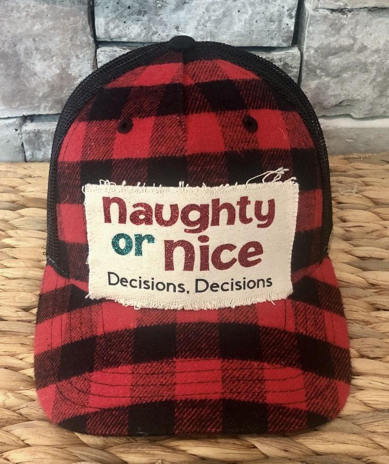 NAUGHTY/NICE PLAID HAT