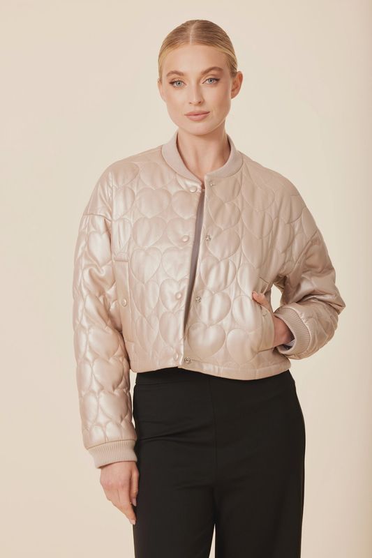 DC-VL QUILTED HEART BASEBALL JACKET