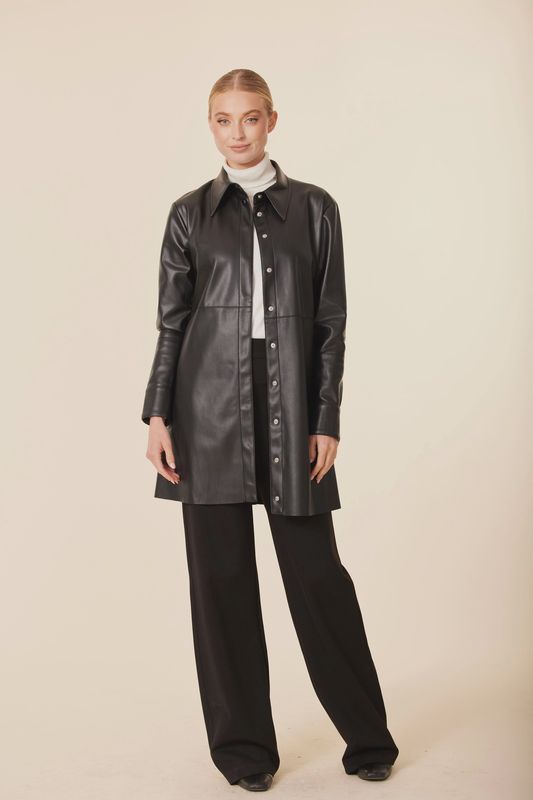 DC-VL BLACK SHIRT TUNIC DRESS/COAT