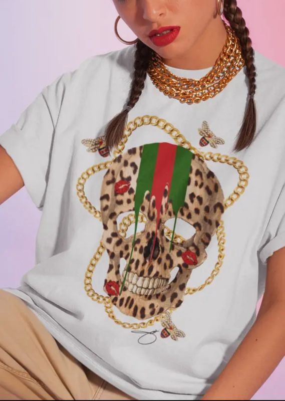 JODI LEOPARD SKULL TEE
