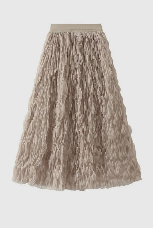 MISS SPARKLING MIDI PLEATED MESH SKIRT