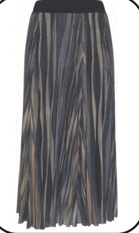 INY NOVELTY MESH PLEATED SKIRT -DESERT SAND