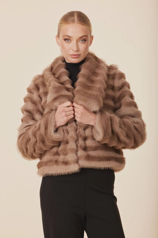 DC FAUX FUR PLUSH GROOVED JACKET