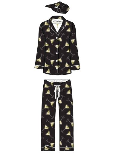 PJS  flannels Sets, Colour: Black Martini Merrier, Size: S