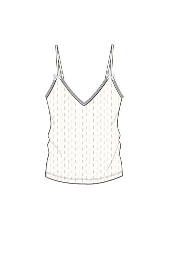 PJS  Pointelle Cami, Colour: ivory, Size: XS