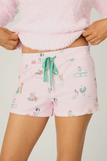 PJS HAPPY PAWLIDAYS LOUNGE SHORTS