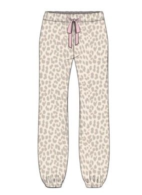 PJS BANDED BIEGE LEOPARD PANT