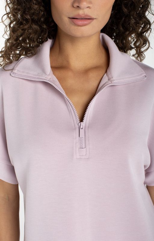 CLOUD 9 LILAC SHADOW HALF ZIP POPOVER TOP