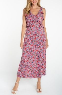 Sleeveless Ruffle Front Floral Maxi Dress Regular Price Sleeveless Ruffle Front Floral Maxi Dress Regular Price