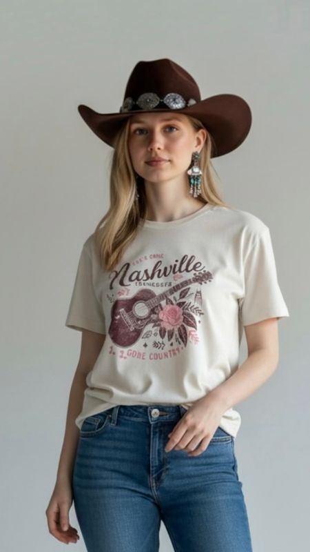 SWEET CLAIRE  NASHVILLE ADULT CROP TEE