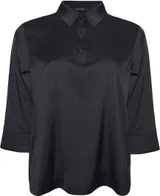 INSIGHT BLACK  SATIN COLLARD TOP