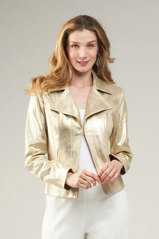 INSIGHT SOLID METALIC GOLD  VEGAN FALL JACKET