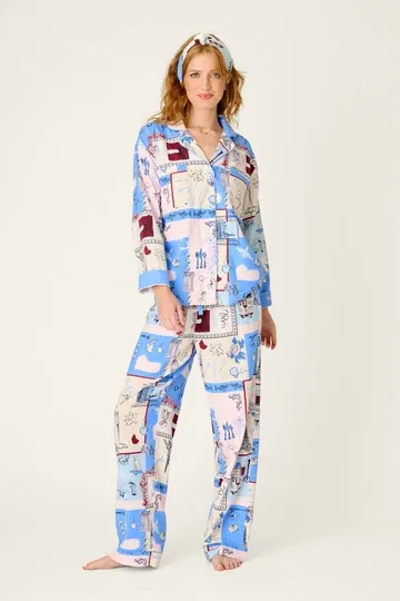 PJ SALVAGE FLANNEL SET DOVE BLUE