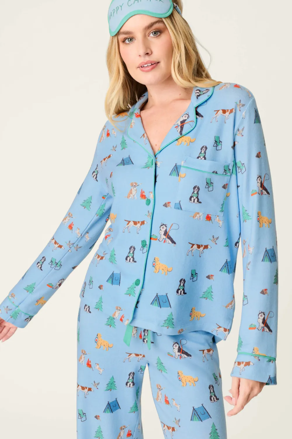 HAPPY CAMPAWR FLANNEL PJ SET