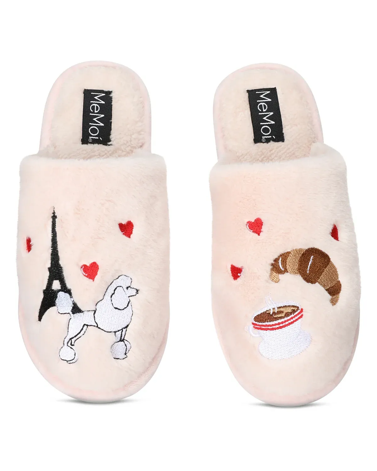MEMOI I LOVE PARIS PLUSH SLIPPERS