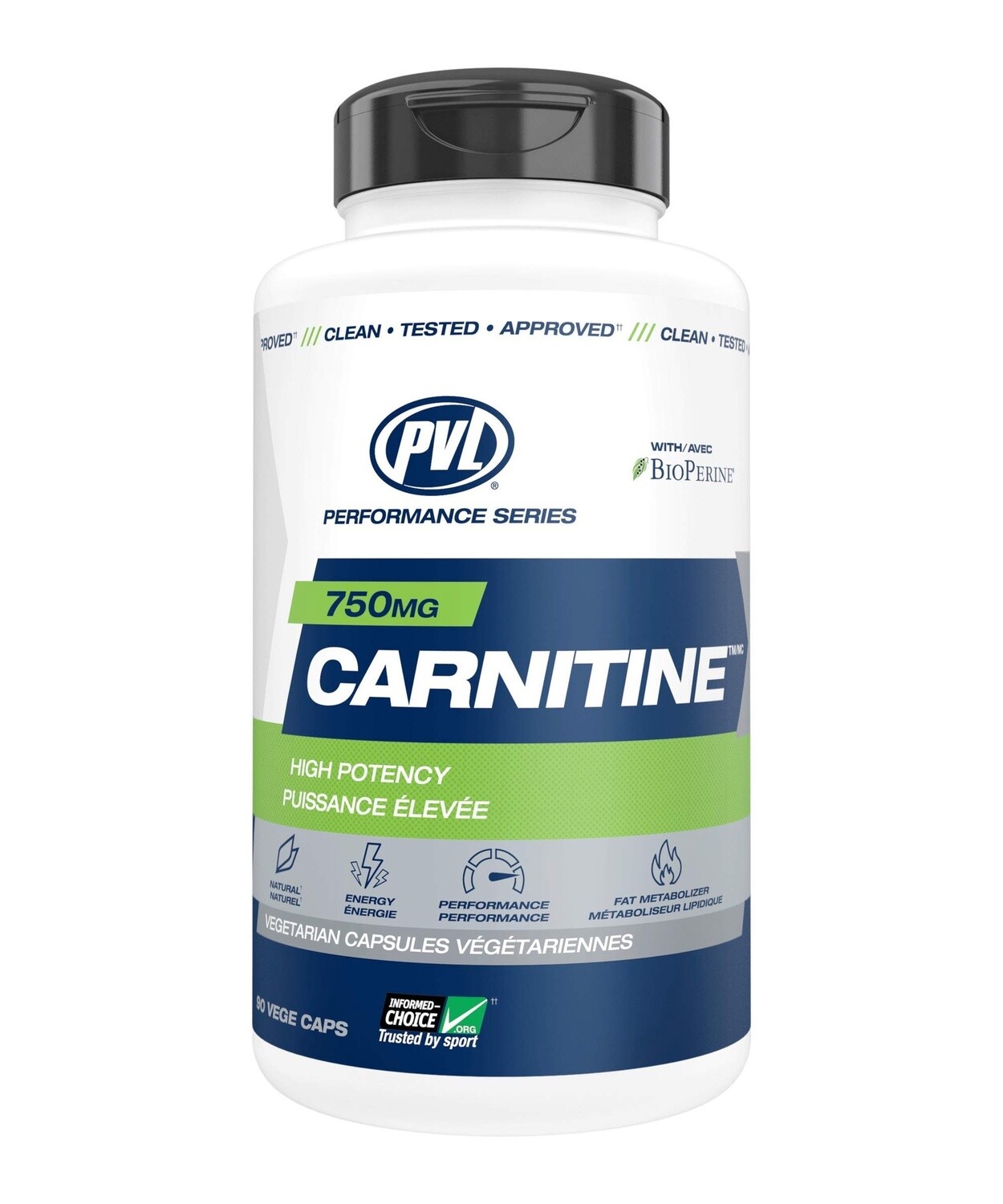 PVL Carnitine, Size: 90 Vegetarian Capsules, flavour: Unflavored