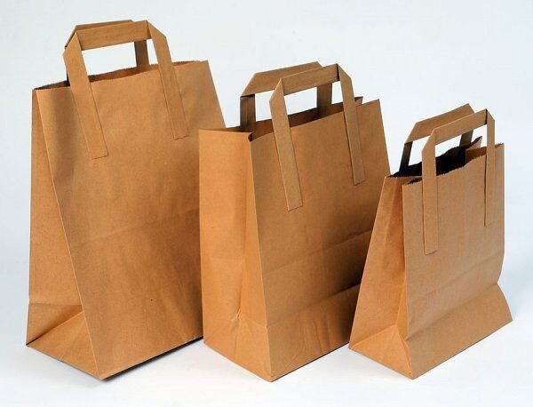 Medium Kraft Bags W/Handles (8.5x13x10") (250)