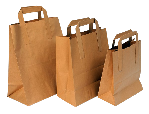 Small Brown Paper Bags W/ Handles (7x10.5x9") (250)