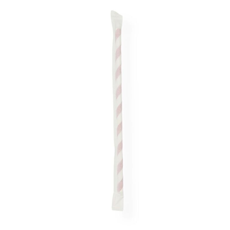6x197mm, 3ply, Wrapped GS Paper Straws Red Stripes (48x100)
