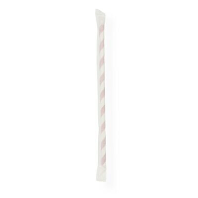 6x197mm, 3ply, Wrapped GS Paper Straws Red Stripes (48x100)