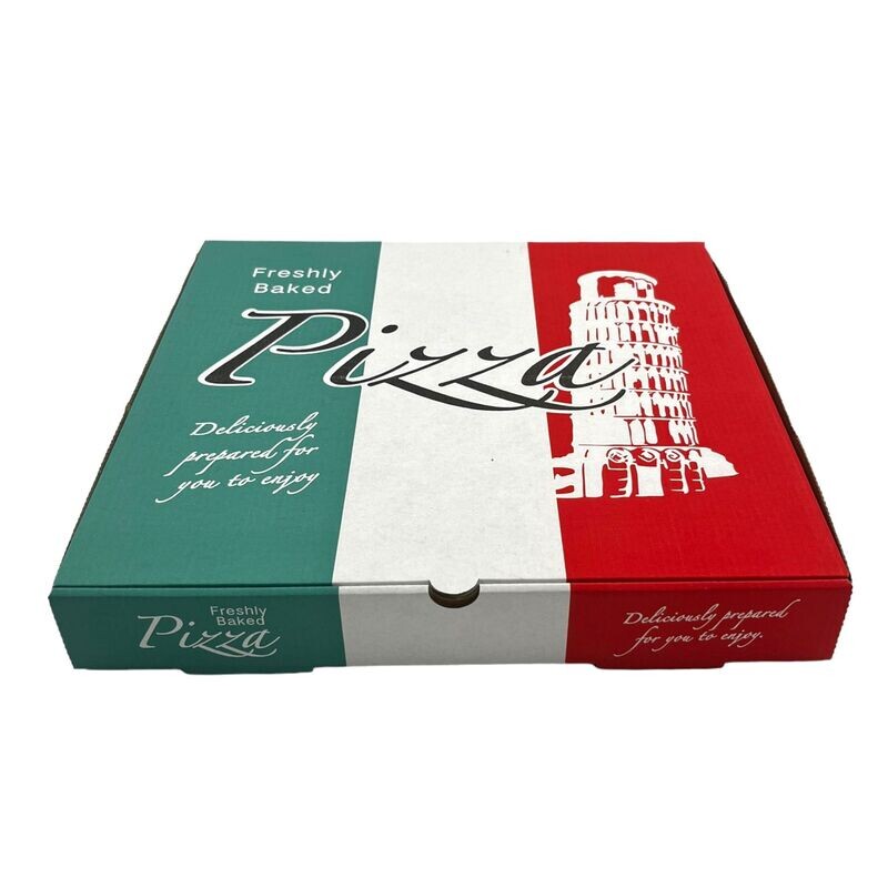 14" Italian white corrugated pizza box (100)