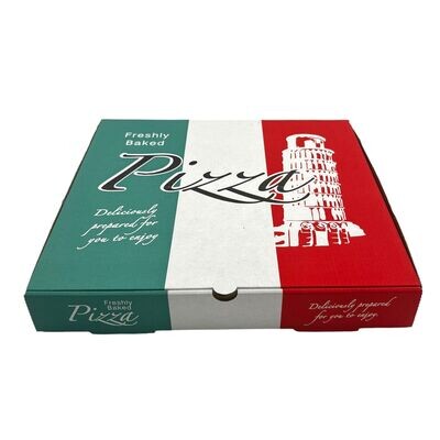 14" Italian white corrugated pizza box (100)