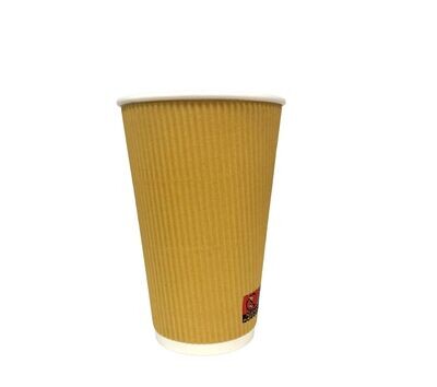 16oz Kraft Ripple wall hot cups EU LOGO(20x25's)