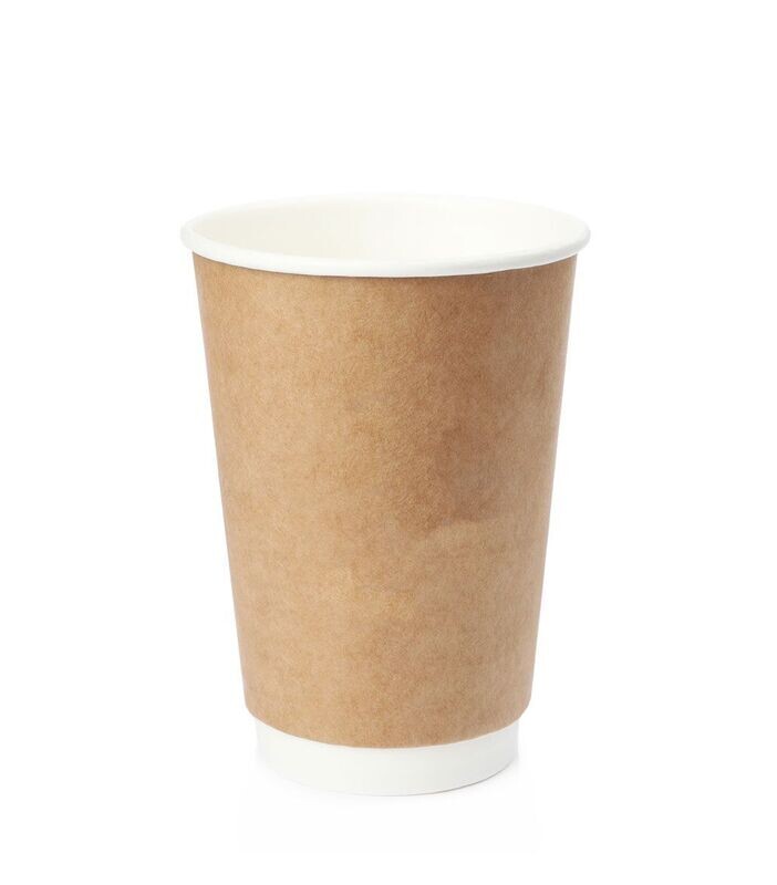 12oz Kraft Matt DW PE Cup - EU (20 x 25's)