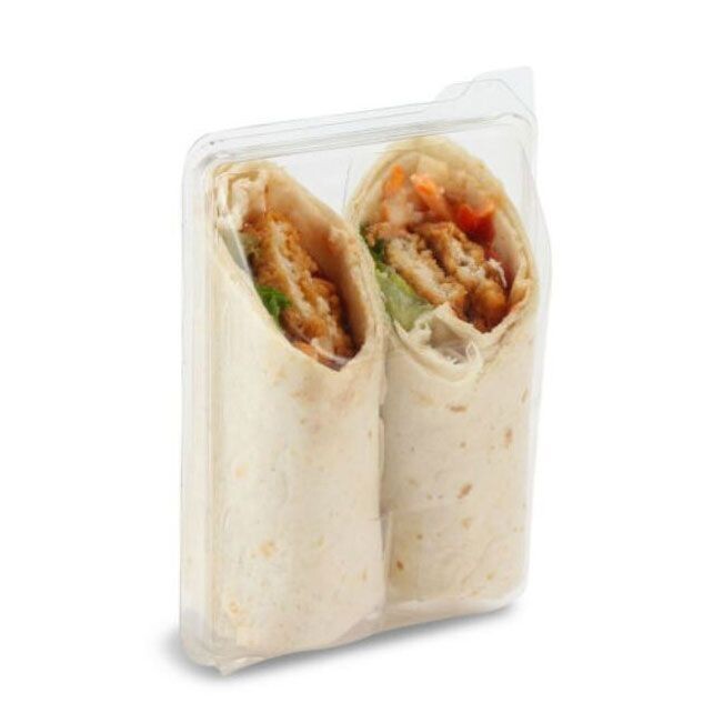 Tortilla clear cont with hinged lid (320`s)