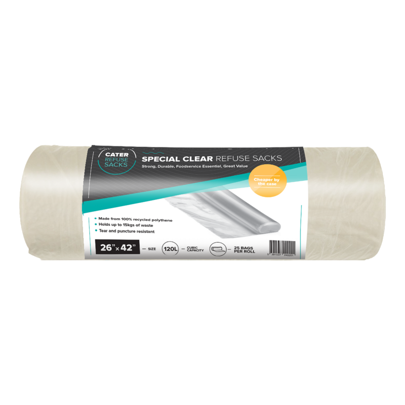 26 x 42 Special Clear refuse sacks (8x25`s)