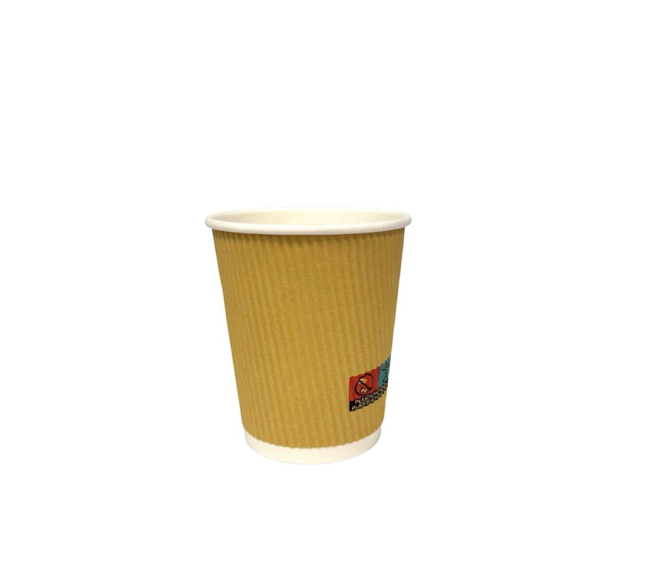8oz Kraft triple ripple wall paper cups EU LOGO(20x25's)