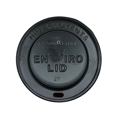 80mm Black CPLA Hot Cup Lids (8oz) (10x100)