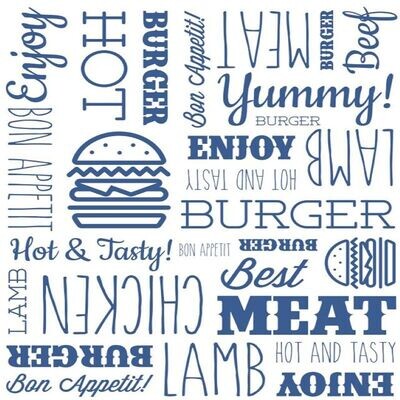 Blue Grease Resistant Burger Wraps 250x330mm (1000)